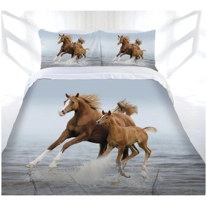 Just Home Frolicking Horse Quilt Cover Set Queen