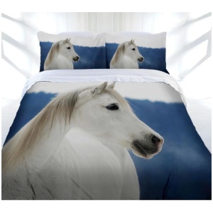 Just Home Snowy Horse Quilt Cover Set Queen