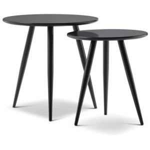 Kaia Round Wooden Nest Side Tables - Black by Interior Secrets - AfterPay Available