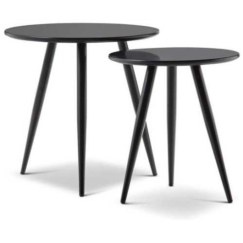 Kaia Round Wooden Nest Side Tables - Black by Interior Secrets - AfterPay Available