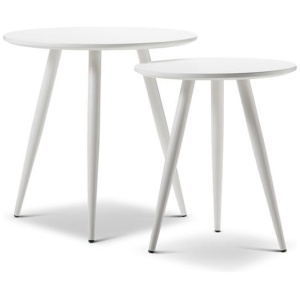 Kaia Round Wooden Nest Side Tables - White by Interior Secrets - AfterPay Available