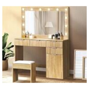 Kalina 2 Piece Dressing & Stool Set In Brown