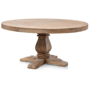 Kara Reclaimed 1.6m Round Dining Table - Natural Top and Natural Base by Interior Secrets - AfterPay Available