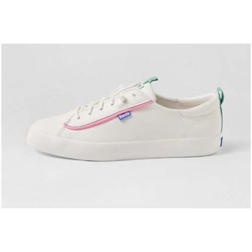 Keds Kickback Ke White Multi Leather White Multi Sneakers Womens Shoes Casual Casual Sneakers