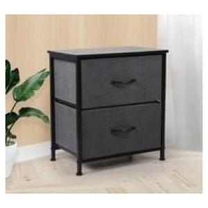 Keller Fabric Bedside Table Grey