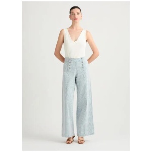 Khai Stripe Wide Leg Jean