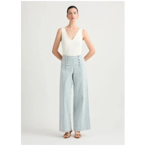 Khai Stripe Wide Leg Jean