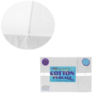 Kingtex 250TC Cotton Percale Sheet Set King White