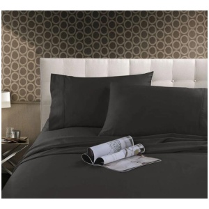 Kingtex 300TC Cotton Sheet Set Charcoal Single