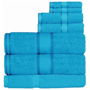 Kingtex 550gsm Cotton 7 Pce Bath Sheet Set Aqua