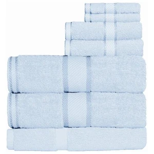 Kingtex 550gsm Cotton 7 Pce Bath Sheet Set Baby Blue