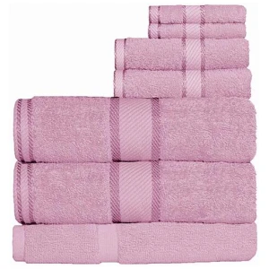 Kingtex 550gsm Cotton 7 Pce Bath Sheet Set Rose
