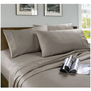 Kingtex Microfibre Sheet Set Coffee Single