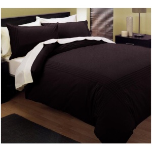Kingtex Pintuck Quilt Cover Set Chocolate Queen