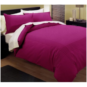 Kingtex Pintuck Quilt Cover Set Fushia Queen