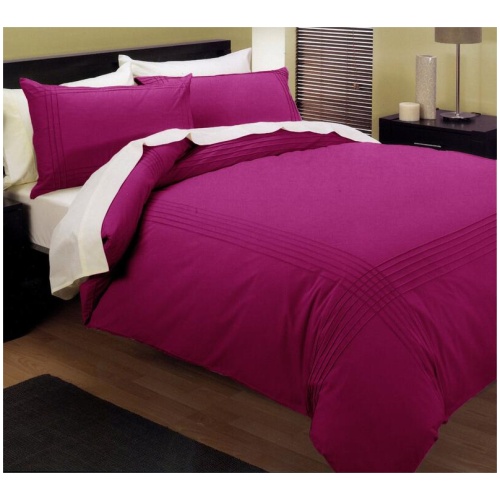 Kingtex Pintuck Quilt Cover Set Fushia Queen
