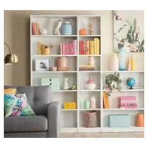 Kobi Large Narrow Bookcase White