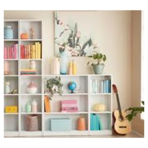 Kobi Small Wide Bookcase White
