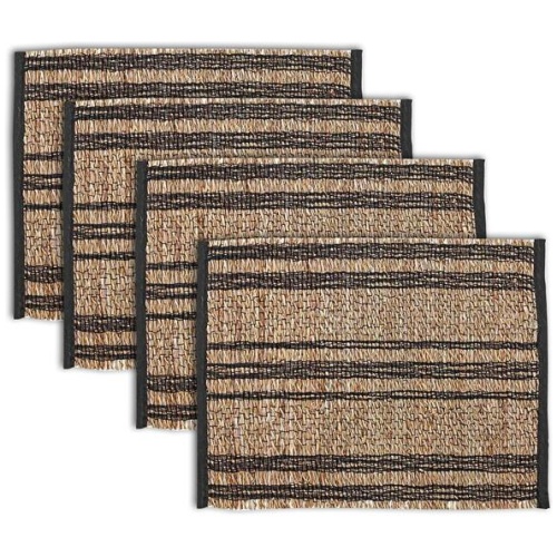 Ladelle Set of 4 Loma Woven Table Placemats Black