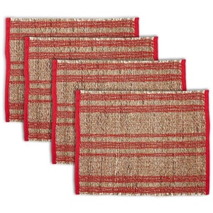Ladelle Set of 4 Loma Woven Table Placemats Terracotta