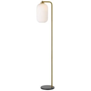 Lark Floor Lamp, Black Marble, Antique Gold