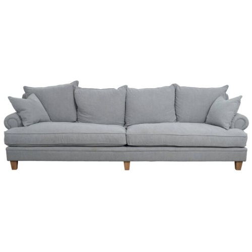 Laura 4 Seater Fabric Sofa, Stone Grey