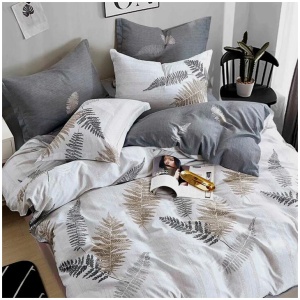 Leaves Reversible Quilt Cover Set Queen