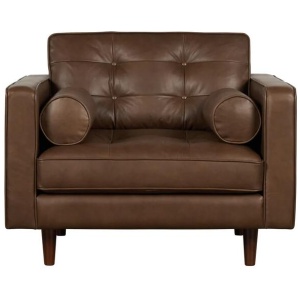 Lexington Leather 1-Seater Sofa Lounge Relaxing Accent Chair Armchair Tan - 1 seater / Tan