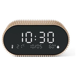Lexon Ray Clock Lcd Alarm Clock With Temperature / Humidity Display - Gold