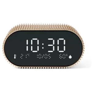 Lexon Ray Clock Lcd Alarm Clock With Temperature / Humidity Display - Gold