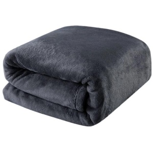 Light Weight Coral Fleece Blanket Charcoal Queen/ King