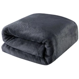 Light Weight Coral Fleece Blanket Charcoal Queen/ King