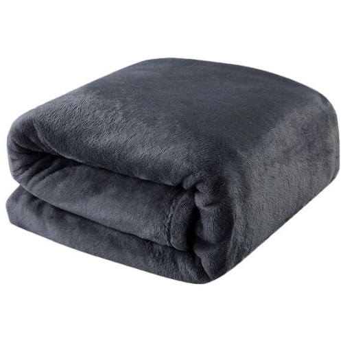 Light Weight Coral Fleece Blanket Charcoal Queen/ King