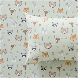 Lindale Woodland Animals Flannelette Sheet Set - King Single