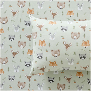 Lindale Woodland Animals Flannelette Sheet Set - Queen