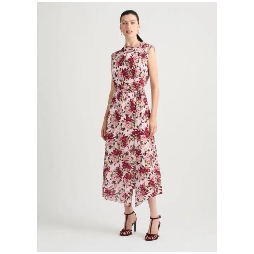 Lucinda Silk Floral Sleeveless Midi Dress