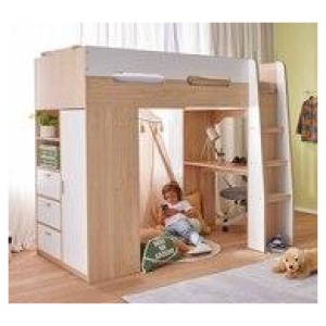 Lunar King Single Loft Bunk Bed Brown