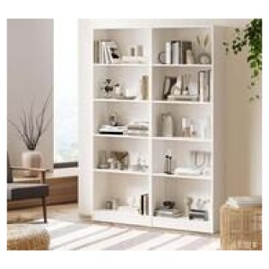 Luz 5 Shelf Bookcase White