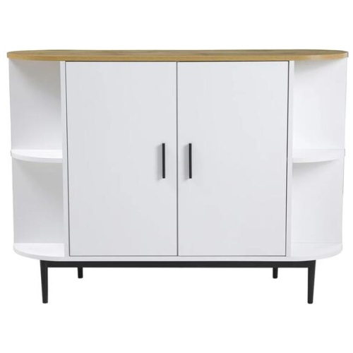 Maestro Furniture Polish 2-Door Buffet Unit Sideboard Storage Cabinet - White/Natural
