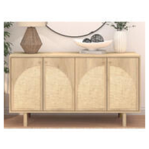 Maive 4 Door Rattan Buffet Brown