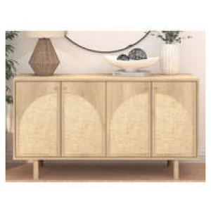 Maive 4 Door Rattan Buffet Brown