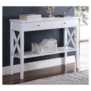 Marbella 2 Drawer Hall Table White