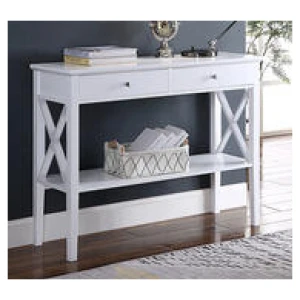 Marbella 2 Drawer Hall Table White