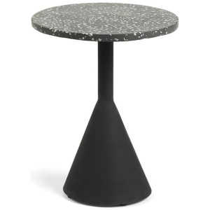 Melano High Terrazzo Top Side Table - Black Base by Interior Secrets - AfterPay Available