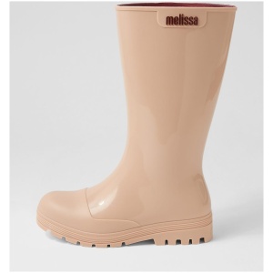 Melissa Melissa Welly My Beige Pvc Beige Boots Womens Shoes Casual Calf Boots