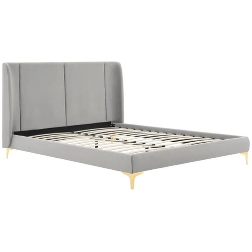 Mendoza Curved Bed Frame - Light Grey Queen - Queen