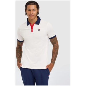 Men's Panatta 2 Short Sleeve Polo - GARDENIA/NAVY/RED - GARDENIA/NAVY/RED