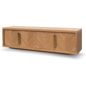 Miriam 1.8m TV Entertainment Unit - Dusty Oak with Gold Handle by Interior Secrets - AfterPay Available