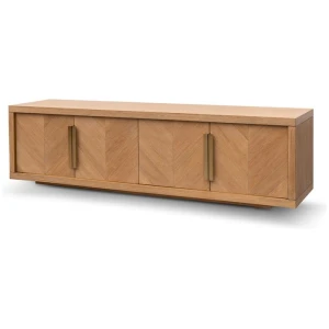 Miriam 1.8m TV Entertainment Unit - Dusty Oak with Gold Handle by Interior Secrets - AfterPay Available