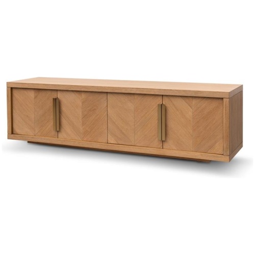 Miriam 1.8m TV Entertainment Unit - Dusty Oak with Gold Handle by Interior Secrets - AfterPay Available